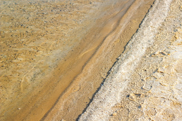 Dead sea salty sand ground coast line health care Middle East destination site textured background