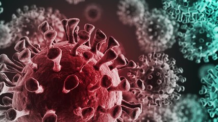 Microscopic view of virus, Novel coronavirus, COVI9-19 - Powered by Adobe