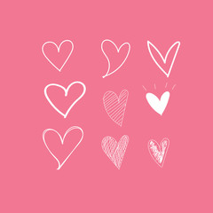 heart hand drawn for love and valentine's day.