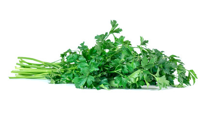 Fresh parsley isolated on a white background, vegetable.