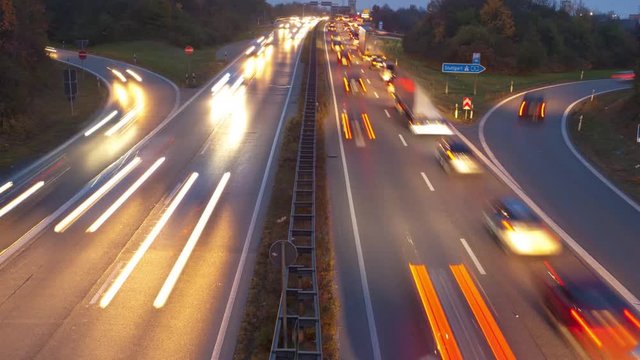 time lapse and cinemagraph of traffic on German Autobahn