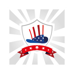 hat in american flag colors, president day card