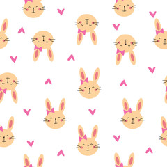 pattern with cute rabbit background.