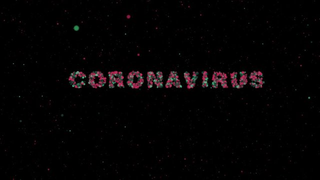 packshot on the inscription coronavirus