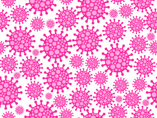 Bacteria seamless pattern. Coronavirus 2019-nCoV, middle east respiratory syndrome .Vector illustration