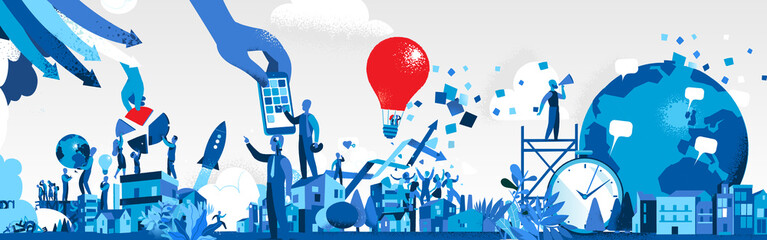 Società dell'Innovazione e della Comunicazione - Illustrazione vettoriale © Hurca!