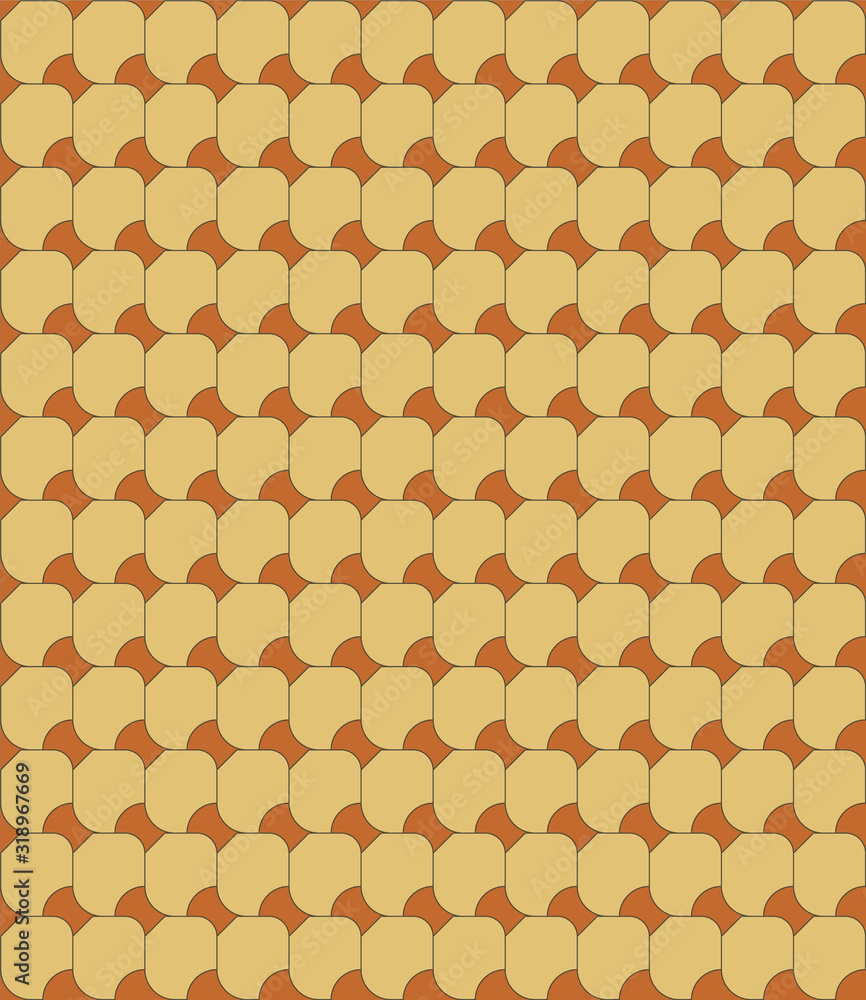 Aufkleber seamless color outline round corner geometric design pattern. abstract modern texture design in yell