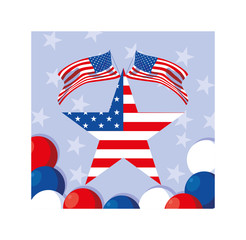 Obraz na płótnie Canvas star with american flag, president day card