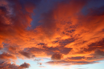 Fototapeta na wymiar Winter Sunset Clouds in North Devon 