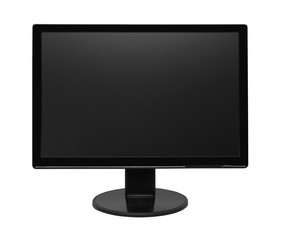 Flat led TV monitor isolated on white