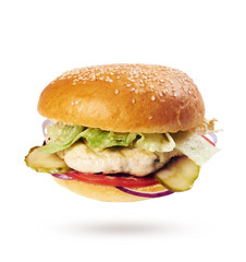 Hamburger on white background