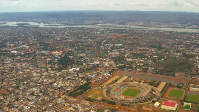 Africa Mali City and Stadium Aerial View