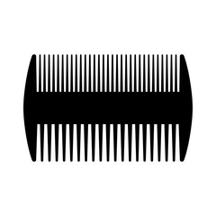 Flat comb, icon. Fine and medium tooth design. Vector illustration.