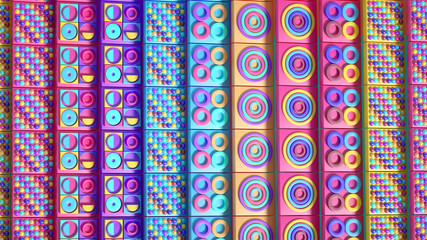 Beautiful colorful vibrant pattern. 3d illustration, 3d rendering.