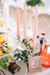 Flower decoration with candles