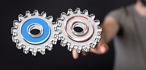 gear Technology setting concept background.