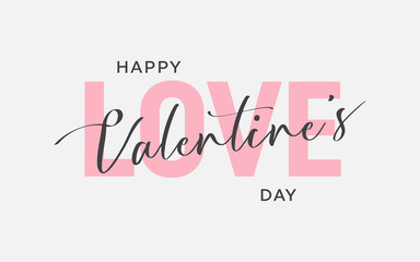 Happy Valentine's day vector, Hand Drawing Vector Lettering design illustration, romantic quote postcard, card, invitation, banner template