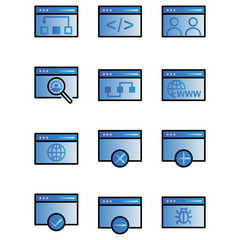 Web and seo icon set include link, data, web, seo, code, development, people, user, search, list, connection, browsing, world, create, cross, plush, add