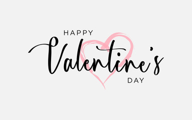 Happy Valentine's day vector, Hand Drawing Vector Lettering design illustration, romantic quote postcard, card, invitation, banner template