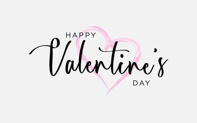 Happy Valentine's day vector, Hand Drawing Vector Lettering design illustration, romantic quote postcard, card, invitation, banner template