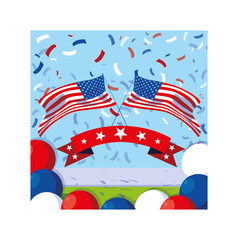 united states flag , president day card