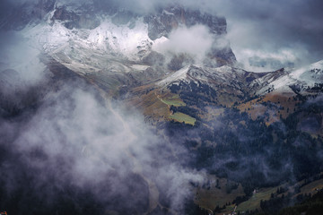 overcast day Dolomites mountains