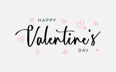Fototapeta na wymiar Happy Valentine's day vector, Hand Drawing Vector Lettering design illustration, romantic quote postcard, card, invitation, banner template