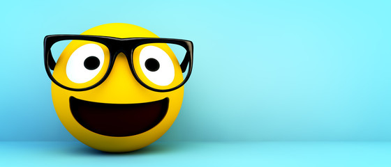 happy emoticon with glasses