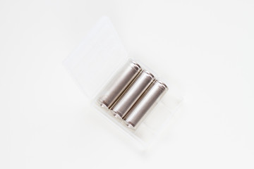 AA factor finger batteries in a plastic case