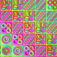 Obraz na płótnie Canvas Beautiful colorful vibrant pattern. 3d illustration, 3d rendering.