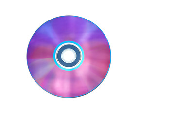 color cd disk on a white background