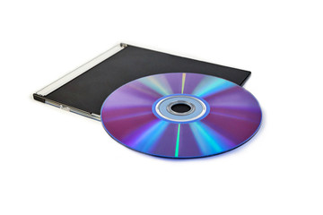 color cd disk on a white background black box