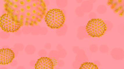 Coronavirus 2019-nCov novel coronavirus concept resposible for asian flu outbreak and coronaviruses influenza as dangerous flu strain cases as a pandemic. Microscope virus close up. 3d rendering