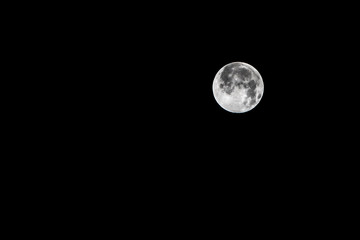 full moon at black background