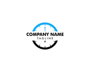 Time clock logo design template