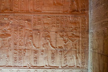 Hieroglyphics at egyptian temple