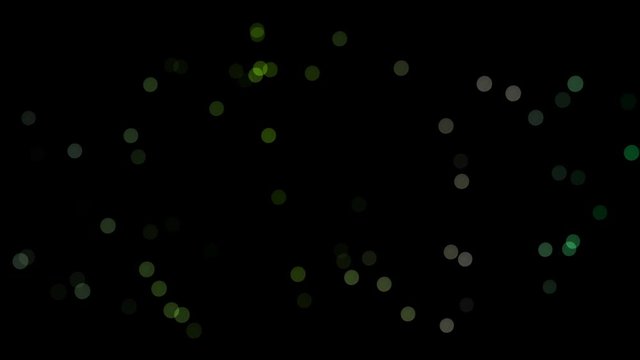 Bokeh lights on black screen animation. hd footage. Green Bokeh. Abstract Bokeh Background.