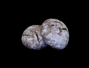 cookies isolated on black background