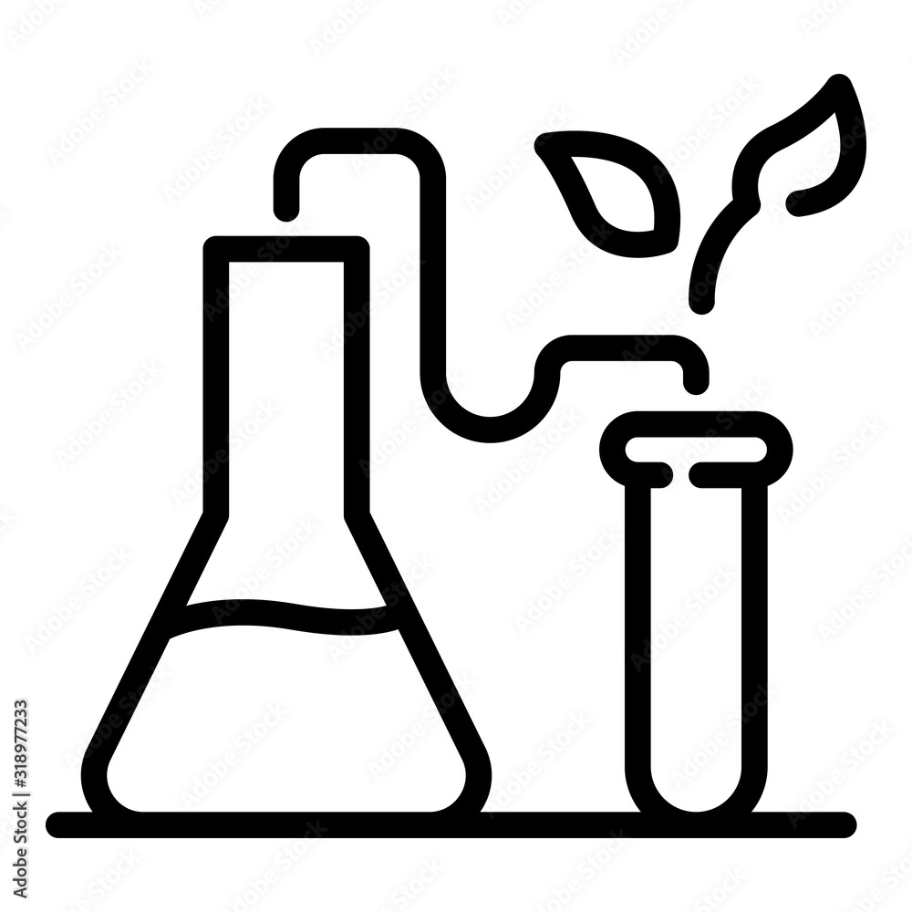 Poster flask and test tube icon. outline flask and test tube vector icon for web design isolated on white b