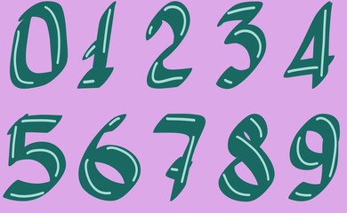 The numbers are green on a purple background. Score to ten