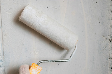 paint roller on white background