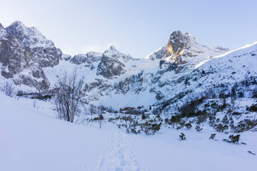 Dolina Zeleneho plesa in winter. Tatra Mountains. Slovakia.