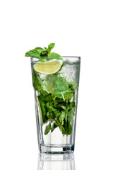 lemonade with mint on a white background