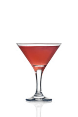 alcoholic cocktail in a glass on a white background