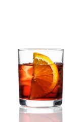 Fototapeta na wymiar cocktail with citrus and ice