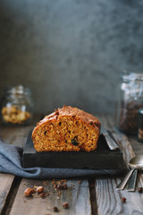 Homemade Beetroot Vegetable cake with Nuts and Raisins