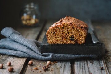 Homemade Beetroot Vegetable cake with Nuts and Raisins