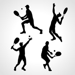 tennis player collection. Set of tennis atheletes vector eps10