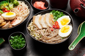 Asian noodle ramen soup
