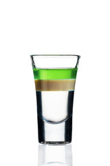 alcoholic cocktail in a glass on a white background